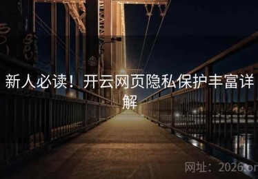 新人必读！开云网页隐私保护丰富详解