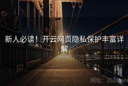 新人必读！开云网页隐私保护丰富详解