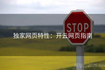 独家网页特性：开云网页指南
