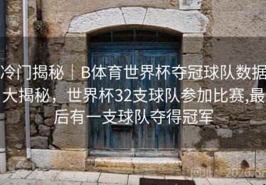 冷门揭秘｜B体育世界杯夺冠球队数据大揭秘，世界杯32支球队参加比赛,最后有一支球队夺得冠军