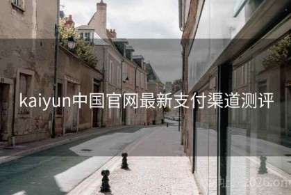 kaiyun中国官网最新支付渠道测评