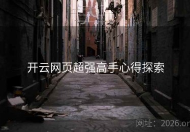 开云网页超强高手心得探索