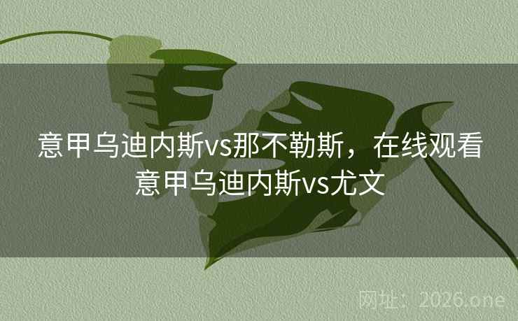 意甲乌迪内斯vs那不勒斯，在线观看意甲乌迪内斯vs尤文