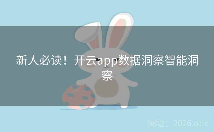 新人必读！开云app数据洞察智能洞察