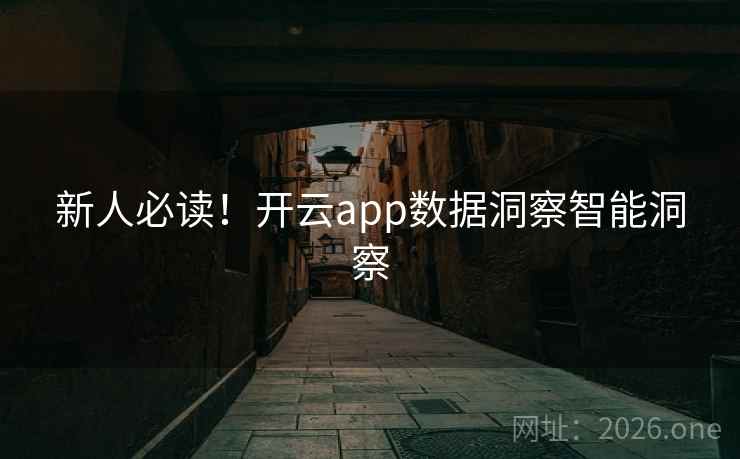 新人必读！开云app数据洞察智能洞察