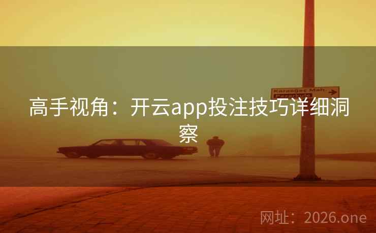 高手视角：开云app投注技巧详细洞察