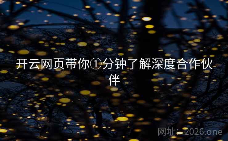 开云网页带你①分钟了解深度合作伙伴 开云网页带你①分钟了解深度合作伙伴